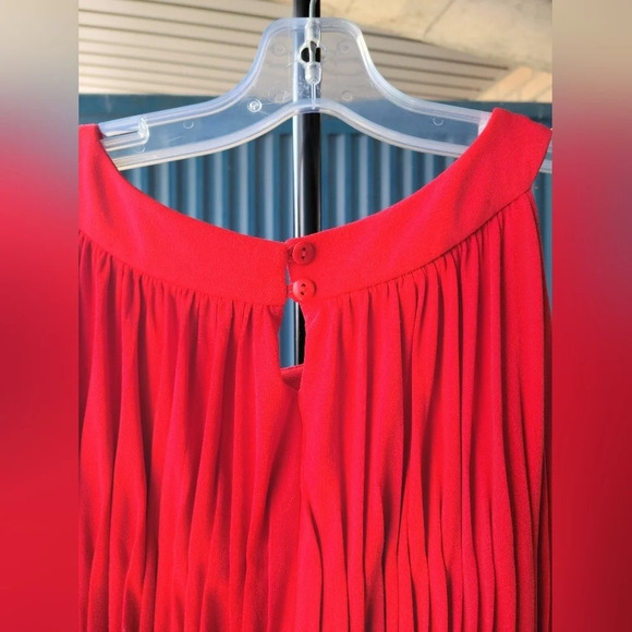 Laura Petites Red Sleeveless Midi Dress Size 14 side zipper - Picture 6 of 11